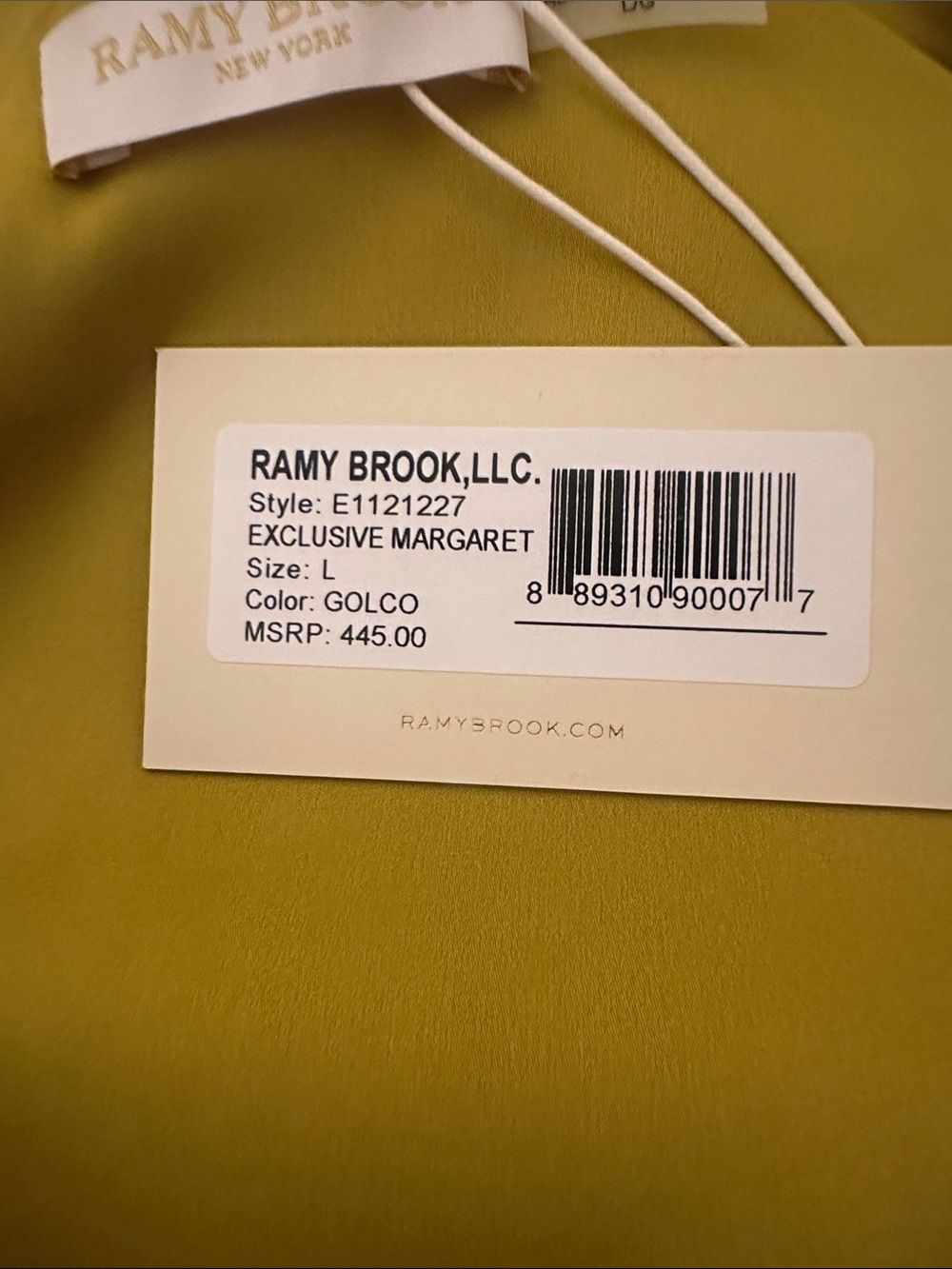 Ramy Brook Metallic Gold Twist-Knot V-Neck Blouse - Picture 7 of 9